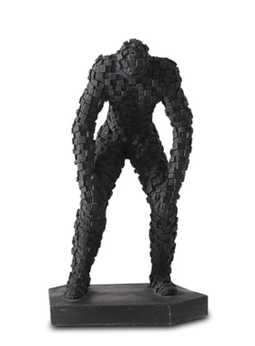 侘寂风办公室黑色马赛克摆件