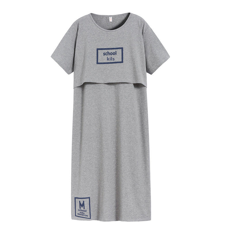 哺乳连衣裙夏季外出辣妈款产后母乳期时尚女装喂奶衣服中长款裙子