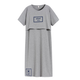 哺乳连衣裙夏季外出辣妈款产后母乳期时尚女装喂奶衣服中长款裙子