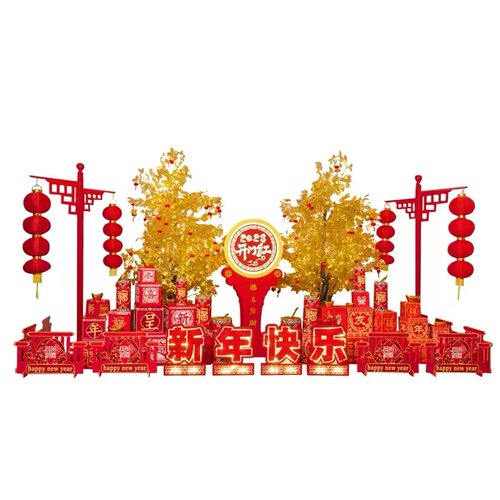 2026马年春节装饰场景布置大型商场酒店银行大厅新年氛围美陈摆件
