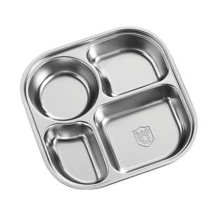 大号304不锈钢餐盘 分格可带盖成人家用学生饭盘食堂商用快餐盘子