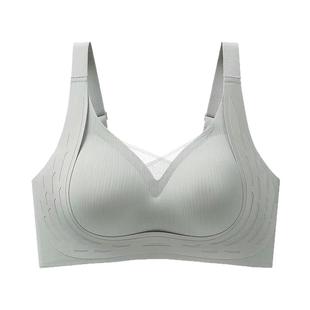 乳胶无痕运动内衣女薄防下垂收副乳大胸显小胸聚拢睡眠调整型文胸