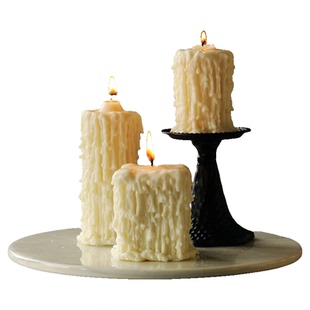 ins小众手作艺术白色滴泪香薰蜡烛法式天然大豆植物蜡烛装饰摆件