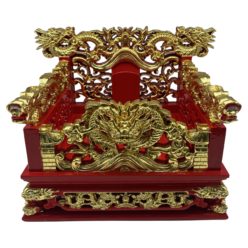 五龙椅神明坐椅佛用宝座神像底座红色辇轿文椅实木雕刻座椅手轿