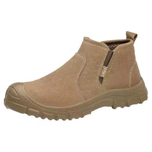 劳保鞋男士冬季款带钢板防砸防刺穿轻便耐磨一脚蹬电焊工老保棉鞋