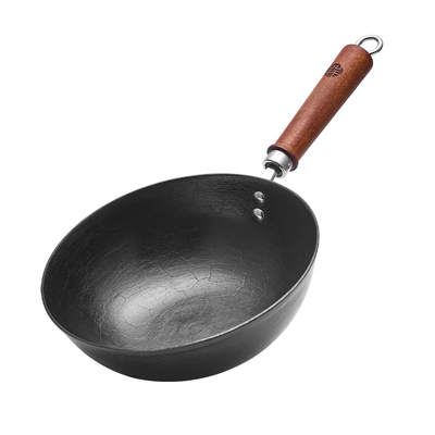 王源吉24cm铁锅无涂层不粘小炒锅