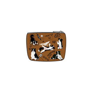 尼睿x小短腿 新款零钱包复古印花卡包可爱小狗耳机证件收纳小包包