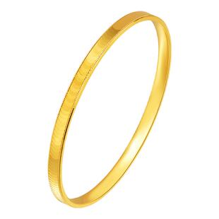 亚一黄金足金999超薄四方手镯几何造型时尚经典质感满满百搭气质