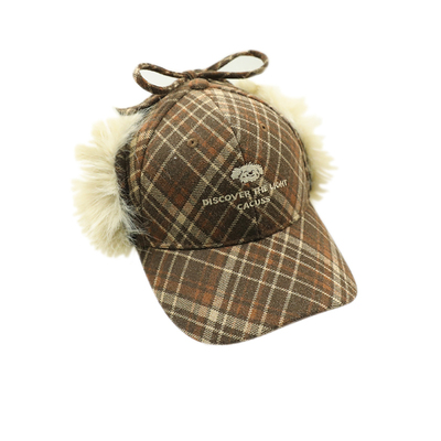 复古大头围保暖刺绣鸭舌帽