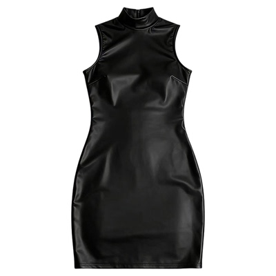 womenleather dress plus size大码修身连衣裙漆皮连衣裙