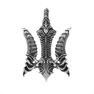 手午原创｜ 925银原创手工异形HR风格个性海王三叉戟吊坠高级感