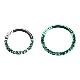 Shinma 1.2MM F-136钛合金镶5A锆石卡扣式鼻中隔鼻环欧美穿刺饰品