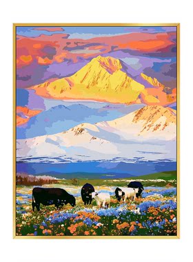 日照金山草原风景2026新款钻石画
