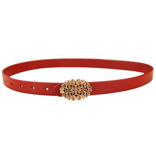 皮带女式真皮头层牛皮红色2026属马本命年结婚装饰配裙牛仔裤腰带