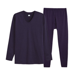 三枪秋衣秋裤男士圆领V领高支棉棉毛衫裤秋衣秋裤内衣套装22041D0