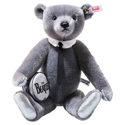 德国steiff史戴芙收藏限量版甲壳虫乐队灰色泰迪熊毛绒玩偶公仔礼
