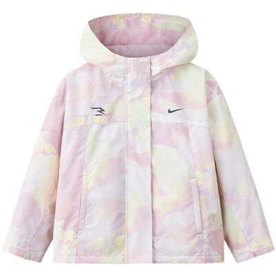 NIKE 3BRAND童装儿童夹克女童防风外套新款中童大童加绒连帽外套