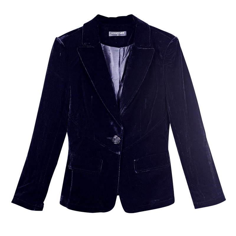 2025秋冬时尚金丝绒韩版百搭小西装外套修身女装休闲长袖开衫西服