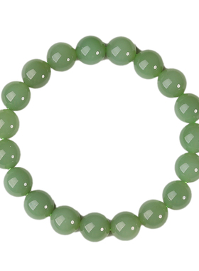 亲宝水晶和田玉手链俄料碧玉粉绿