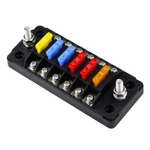 房车改装电气配件汽车保险丝盒螺丝螺母固定多路保险丝座阻燃12路