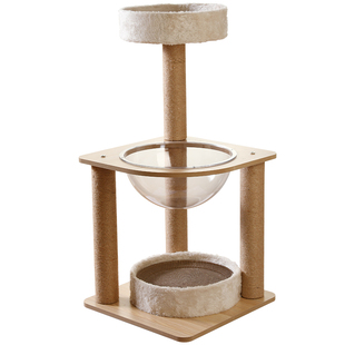 太空舱猫爬架猫窝一体猫咪磨爪爬高剑麻猫架柱子幼猫玩耍玩具用品