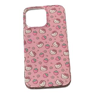 卡通草莓HelloKitty适用苹果16pro手机壳新款iPhone17promax女款简约高级15pro日韩12全包防摔14硬壳13保护套