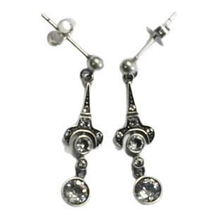 古董设计通体925银耳夹礼物收藏宫廷复古阿呆时期1920年代耳钉