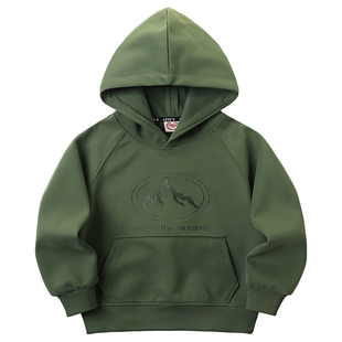 男童百搭连帽卫衣2026春季儿童字母刺绣休闲潮上衣中大童宽松帽衫