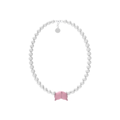 甜酷猪屁粉吊坠珍珠项链ALazyPig