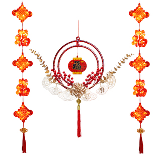 2025年新品家用门口客厅橱窗挂联中国结led彩灯装饰灯新年布置灯