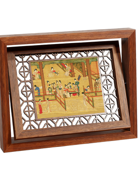 汉宫春晓图新中式镂空雕刻相框摆件古典仕女图桌面装饰品礼品摆台