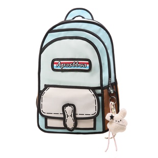 漫画包小众设计学生书包女初中生大容量双肩包高中时尚二次元背包