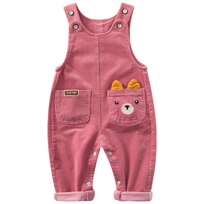 超洋气婴儿背带裤按扣开裆春秋款