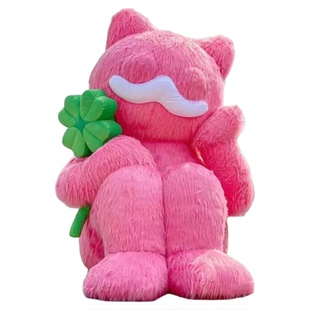 充气马年卡通气模定制花朵云朵网红热气球毛绒款卡皮巴拉新年财神