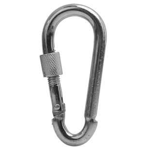 镀锌弹簧扣304不锈钢登山带锁母圈安全吊绳狗链锁扣保险钥匙圈