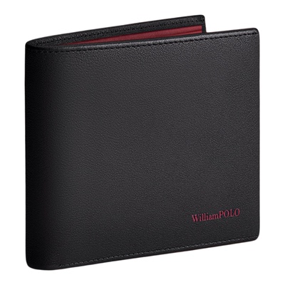 英皇保罗真皮男士欧美车缝线钱包