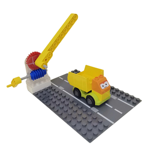 大颗粒积木儿童停车场栏杆玩具道闸红绿灯起落升降杆收费站翻斗车