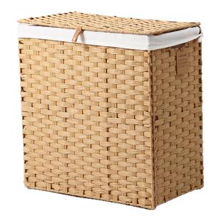 仿藤编脏衣服收纳筐脏衣篓洗衣篮带盖可折叠家用大容量特大号浴室