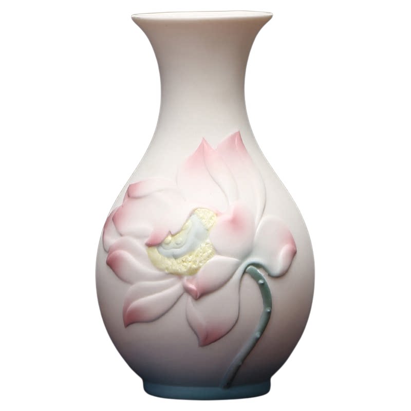 佛堂家用供奉陶瓷莲花瓶