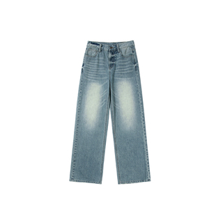 CountryMoment【男女同款】浅蓝色宽松休闲牛仔裤美式阔腿工装裤