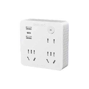 飞利浦插座多功能转换器一转多插排插头USB排插接线板拖线板插板