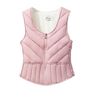 秋冬羽绒棉马甲女加绒背心妈妈内穿保暖贴身内胆修身坎肩吊带马夹