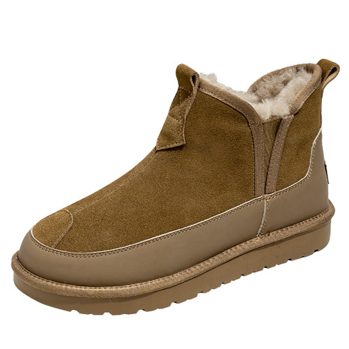 棉鞋男款冬季加绒加厚保暖男鞋真皮一脚蹬马丁靴切尔西东北雪地靴