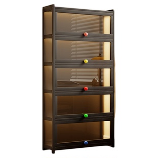 手办展示柜带灯亚克力展示架玩具积木透明痛柜拉布布展示盒收纳柜