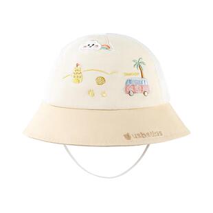 贝肽斯婴儿帽子春夏男宝宝防晒帽小月龄纯棉透气遮阳帽儿童渔夫帽