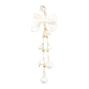 欧美复古长款蝴蝶结珍珠流苏耳环女ins风气质高级感耳坠网红耳饰