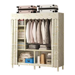 免安装衣柜家用卧室折叠简易布衣柜出租房用结实耐用全钢架收纳柜