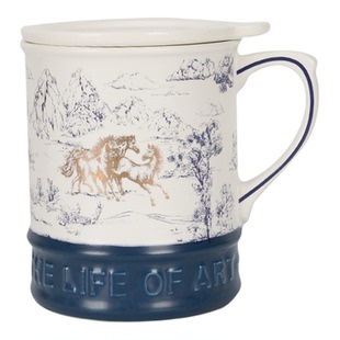 大英博物馆以梦为马带盖马克杯陶瓷水杯咖啡杯男生杯子生日礼物