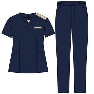 皮肤管理师高端美容院体检中心医美整形前台护士工作服藏青色套装