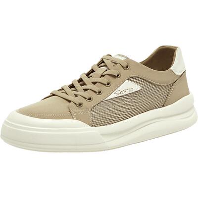 百思图夏季新款简约户外运动板鞋百搭厚底圆头男休闲鞋L3306BM5